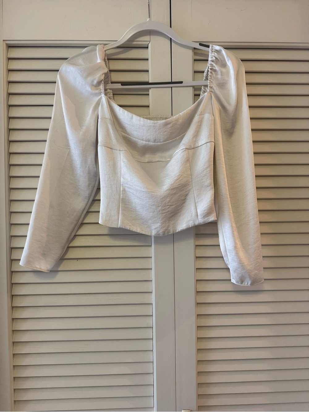 Wilfred Ivory Square-Neck Long Sleeve Top